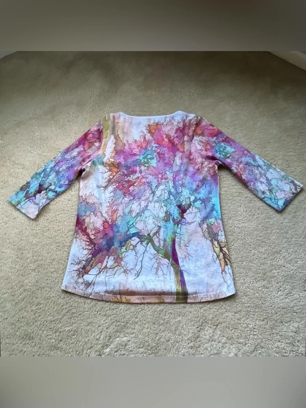 FDJ Women’s Multicolor Pullover Blouse w/ Elbow Length Sleeves - Size M - EUC